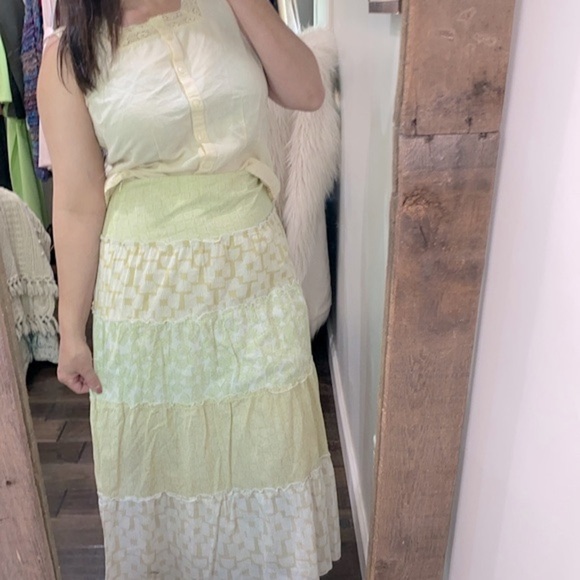 Sigrid Olsen maxi skirt tiered boho size 8 - Picture 2 of 12